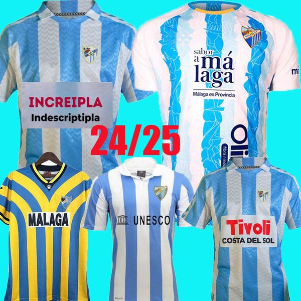 2024 2025 CAMISETA MALAGA CF soccer jersey 120 ANIVERSARIO remake RETRO 24-25 Home Football Shirts Men BUSTINZA M. JUANDE RAMON FEBAS ALEX G