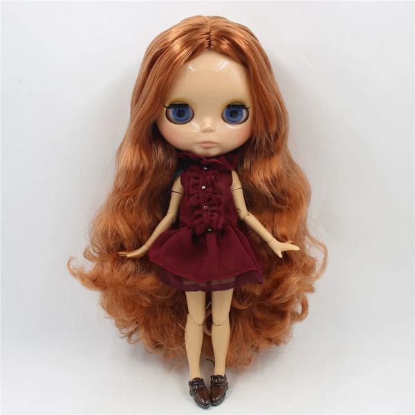 Dolls ICY DBS Blyth Doll 16 BJD Brown Skin Connected Body Shining Face 30cm Toy Girl Gift w241128 S2412261