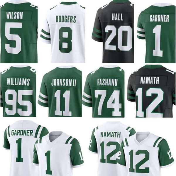 Salute to Service Football Jersey Namath Joe Klecko 8 Aaron Rodgers Breece Hall Braelon Garrett Quinnen Williams 1 Ahmad Sauce Allen Lazard