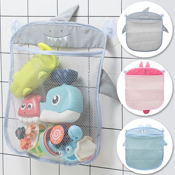 QWZ Baby Bathroom Mesh Bag Sucker n For Bath Toys Kids Basket Cartoon Animal Shapes Cloth Sand Storage Net 250113