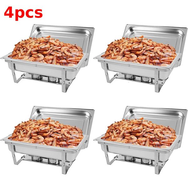 Dishes Plates ASEN Chafing Buffet Stove Food Warmer 9L 8 Quart Stainless Steel Foldable for SelfService Restaurant Catering Parties 231213