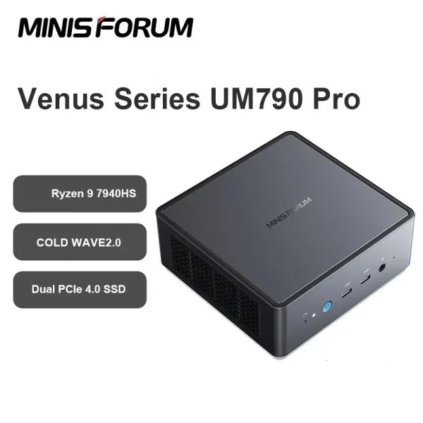 MINISFORUM UM790 Pro Ryzen 9 7940HS Mini PC Windows 11 Pro WIFI6 DDR5 32GB PCIE4.0 SSD Desktop Gaming Computer