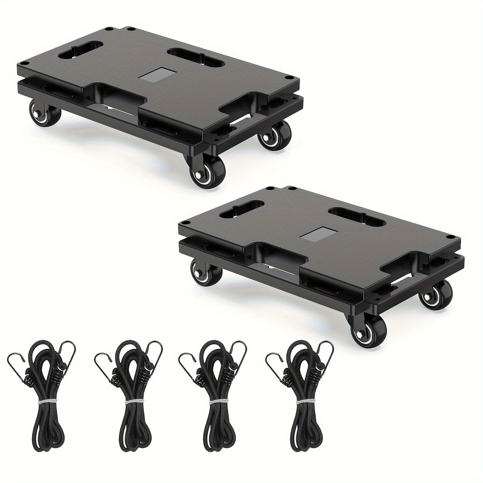 TEMU Heavy-duty 440 Lbs Capacity Furniture Dolly - , 4-wheel Moving Cart With Durable Metal Frame And Plastic Platform, Easy-to-use Cable System For