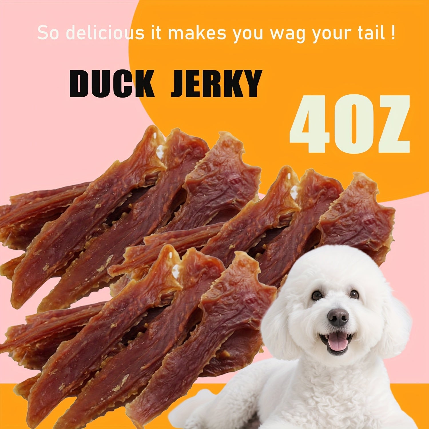 TEMU 17.65oz Large Package Dried Treats - Real Duck Meat, High-protein Low-fat Dental Chews, Long-lasting Puppy Training Rewards & Snacks For Small,