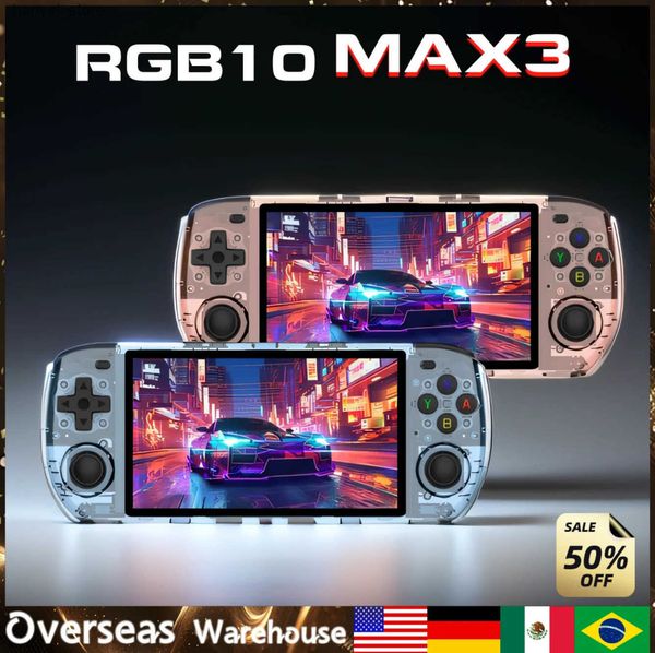 Portable Game Players POWKIDDY RGB10 MAX3 Retro Handheld Game Console Retro Game Console RK3566 Childrens Gift Retro Game Video Game Console