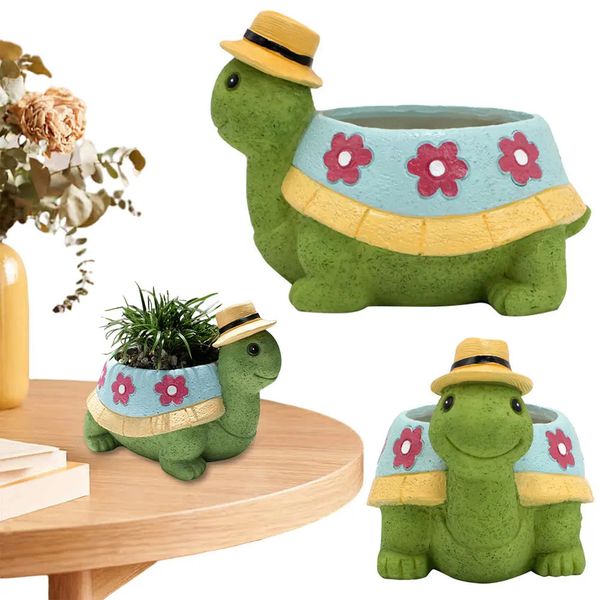 Turtle flowerpot Cute turtle flowerpot decoration Cute turtle juicy plant creativity for garden tabletop decoration 241008
