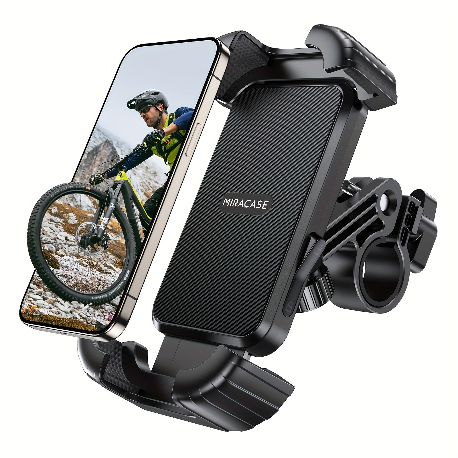 TEMU Miracase Bike Phone Holder, Anti Shake Bicycle Phone Mount, Handlebar Clamp Cell Phone Holder For Bike, Scooter Motorcycle Phone Mount 4.7-7