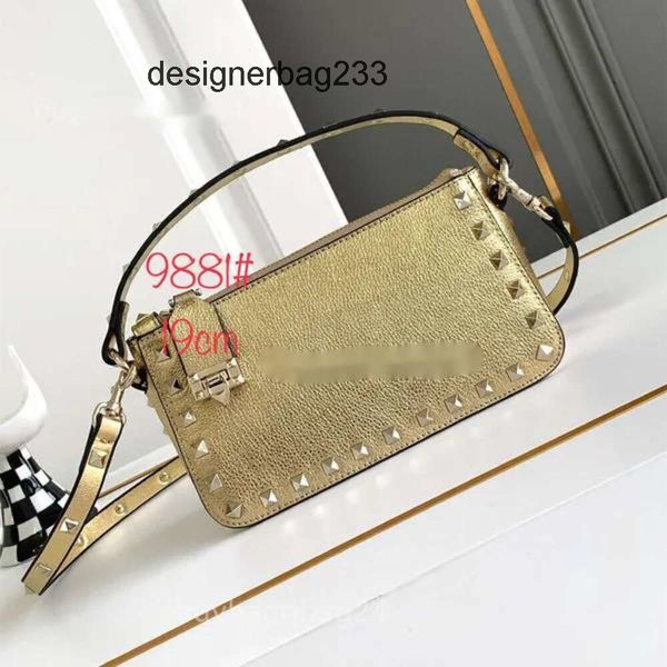 Designer Vo Stud Calf Leather Buckle Shoulder Crossbody Rivet New Lock Bags Zipper Fashion Bag V Lady Handbag Purse 2024 JELD