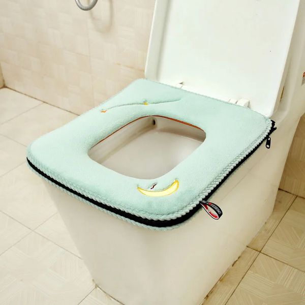 Square Summer Toilet Seat Cover With Handle Comfortable Toilet Cushions Zipper Toilet Seat Case Home Decor Closestool Pad 1 PC 241210