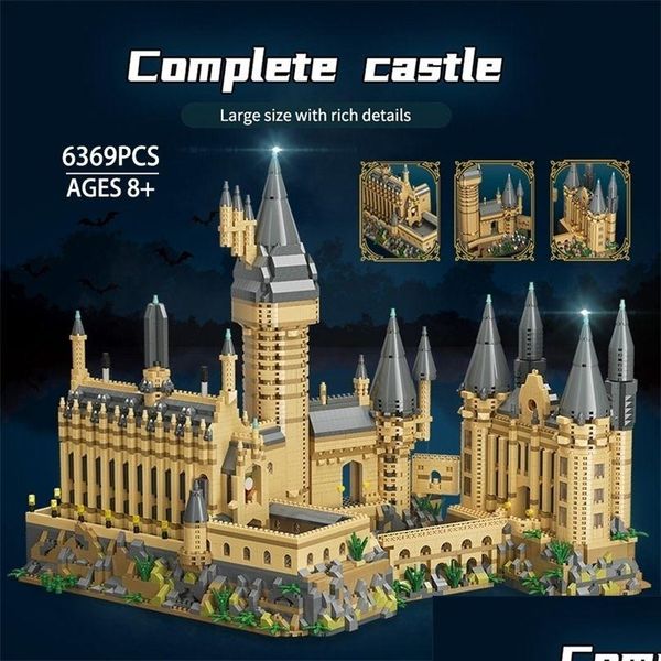 Moc Blocks 6369Pcs City Magic Medieval Castle Mini Model Building Micro Architecture Assemble Bricks Toys For Children Gift 221109 D Dhla6 h