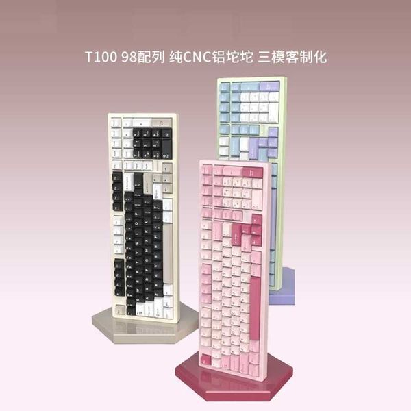 Keyboards T100 New High quality Game E-sports Aluminum Tuotuo Quick Dismantling Mechanical Game Keyboard Customized the third mock examinati