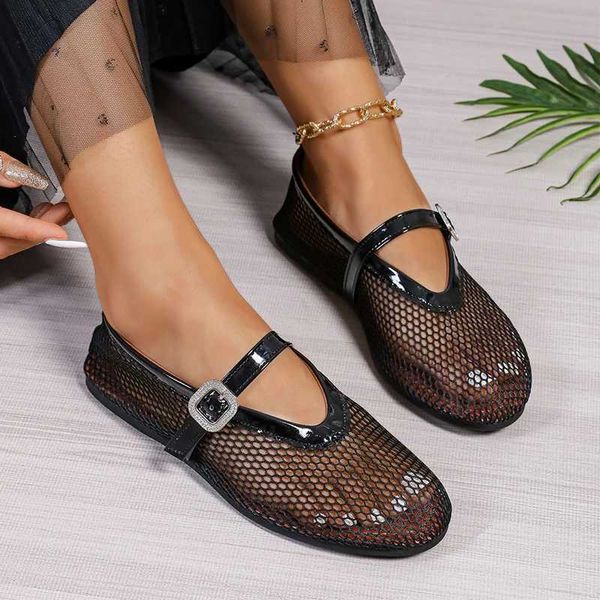 Mesh Wen Flats Loafers Shoes Walking Cozy Shallow Sandals Casual Breathable Designer Dress New Mujer Zapatillas Y241106