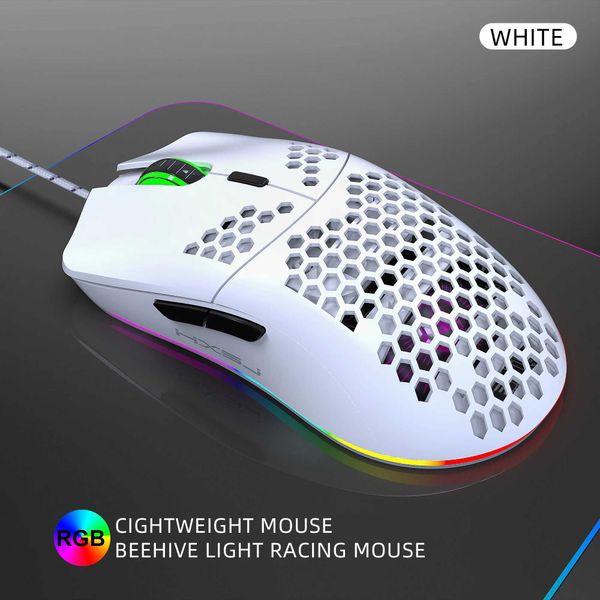 Mice Hot sale HXSJ J900 gaming mouse RGB Luminous lightweight macro programming hollow ergonomic wired mouse CL241230