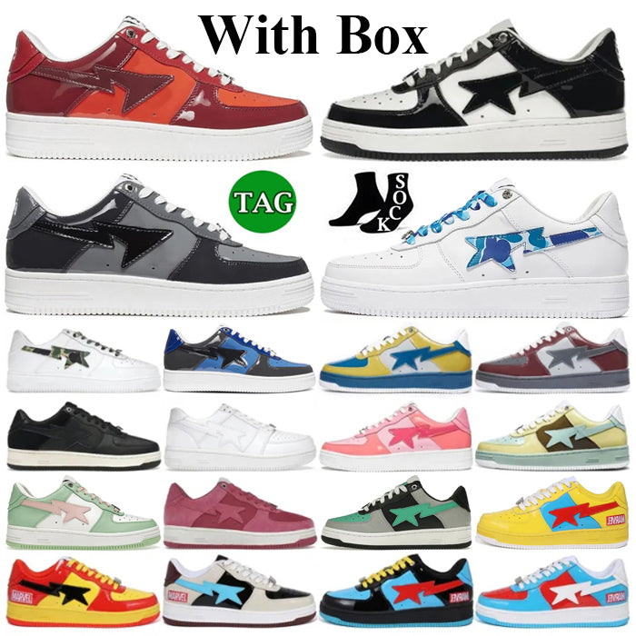 WIth Box Men Women Running Shoes Star Designer Low Sneakers Camo Combo Black Red White UNC Orange Pink Grey Beige Mens Trainers Skateboarding Size 3