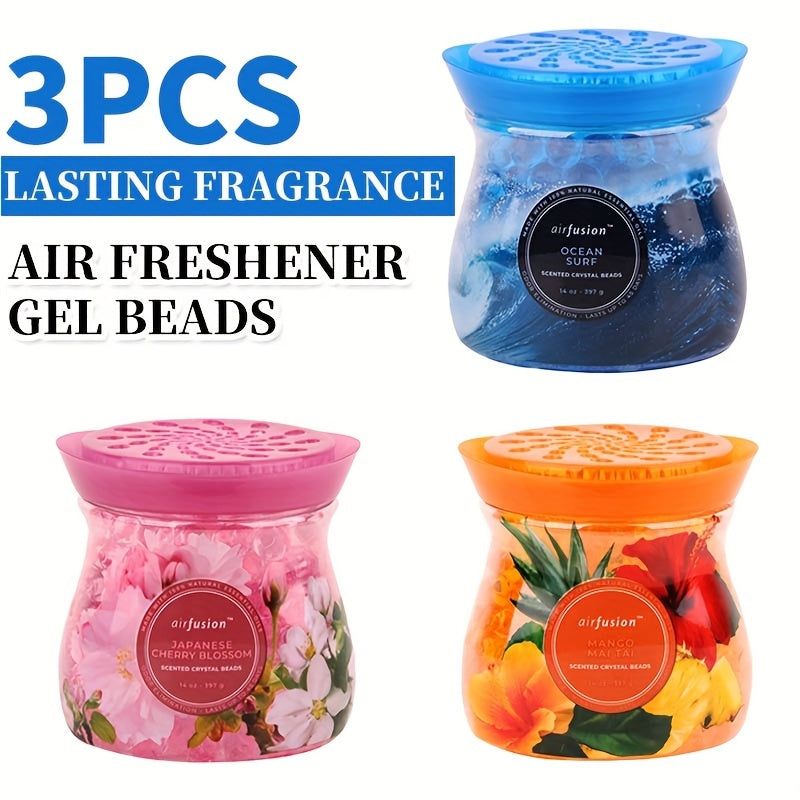 TEMU Odor Eliminator Gel Beads - 3 Bottle, 14 Oz Per Bottle, - Air Freshener Made With Essential Oils - Odors In Bathrooms, Cars, Boats, Rvs & Pet