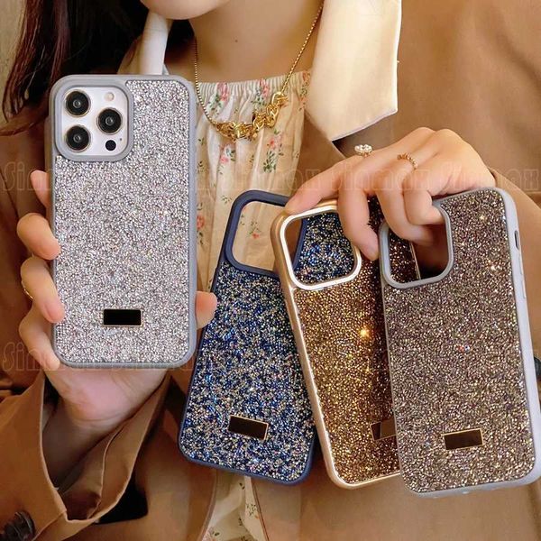 Bling Glitter Phone Case For iPhone 16 15 14 13 12 Pro Max 11 Vogue Protective Soft Diamond Cover Coque Funda Z250122
