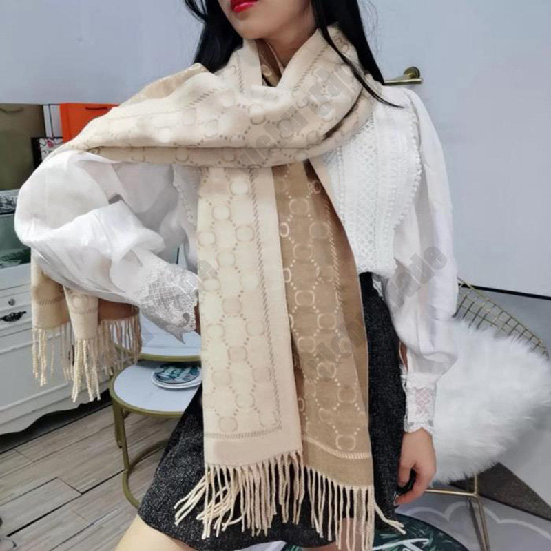 2022 Stylish Women Cashmere G Scarf Full Letter Printed Scarves Soft Touch Warm Wraps With Tags Autumn Winter Long Shawls