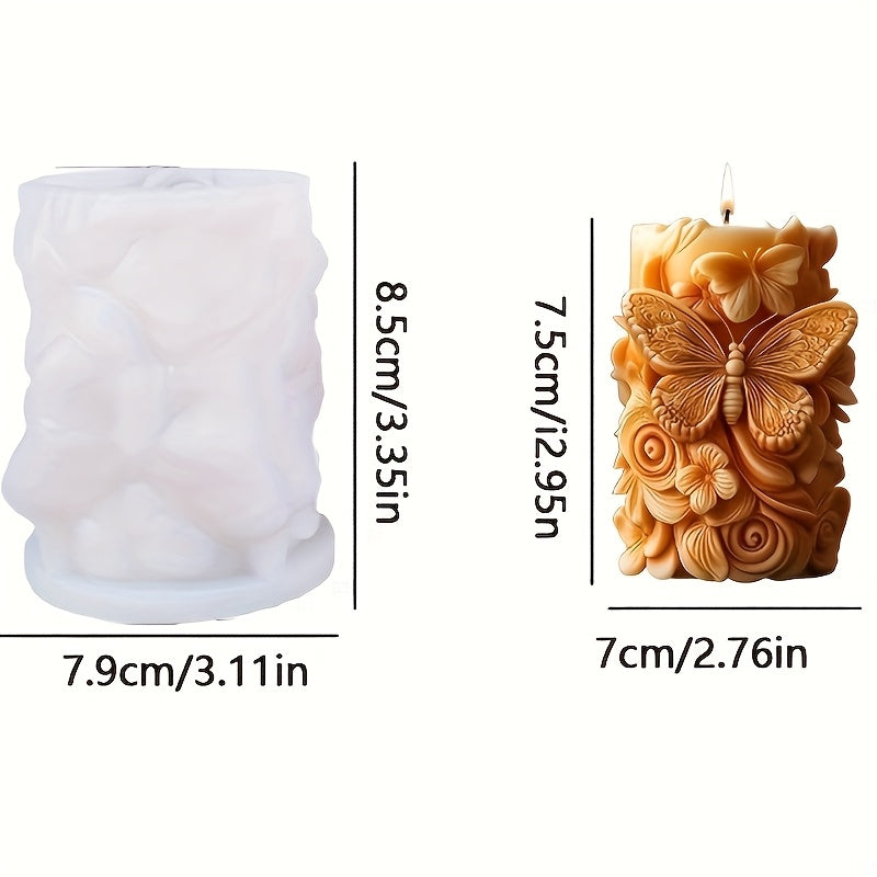 TEMU And Floral Silicone Mold, And Flower Combination Design High-quality Silicone Molds Suitable For Scented Candles And Decorative Pillars Column