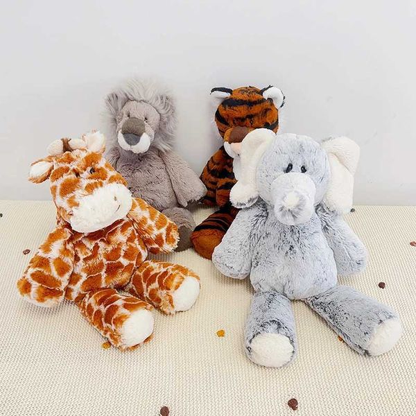 Plush Dolls 35cm Forest Animals Stuffed Cartoon Tiger Lion Giraffe Elephant Plush Toys Soft Pillow Home Bedroom Decor Gift for ChildrenY2412