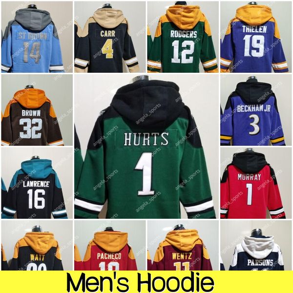 Men&#039;s Hoodie Jersey Brady Carr Jefferson Austin Ekeler Polamalu Nacu Bernie Kosar McCaffrey Hall Thielen Lawrence Stroud Rodgers St. Br