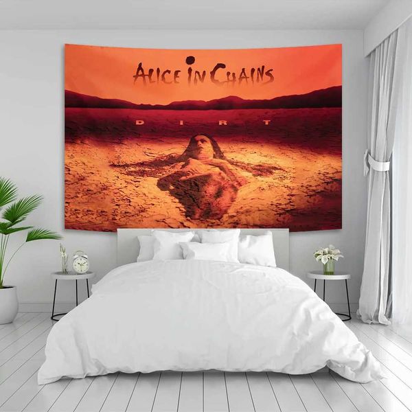 90 150cm Alice in Chains Poster Band Tapestry Painting Wall Art Bar Coffee Bedroom Home Decoration W240809
