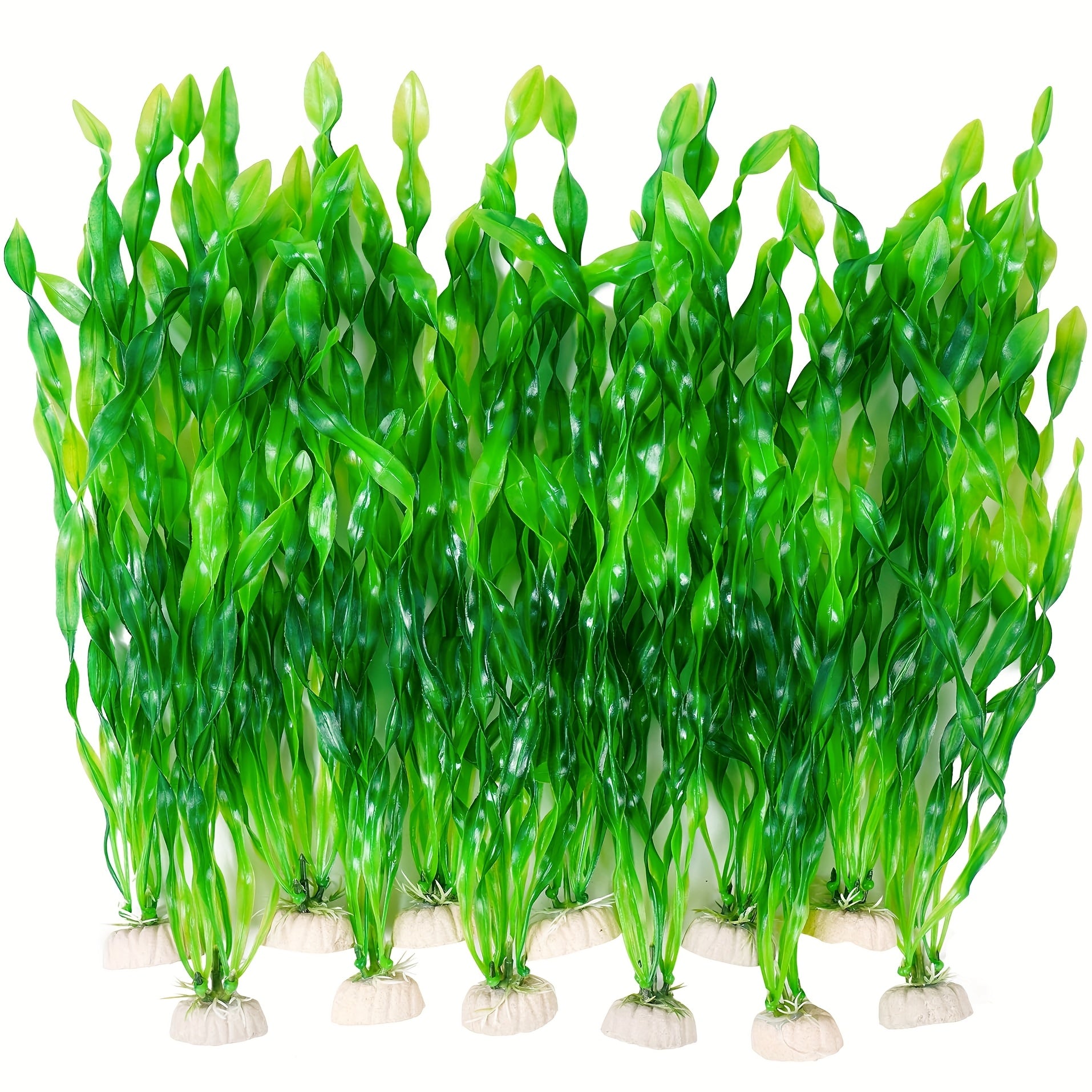 TEMU 10 Packs Fish Tank Artificial Plants, Aquarium Plastic Seaweed Decorations, 12inch Tall Fake