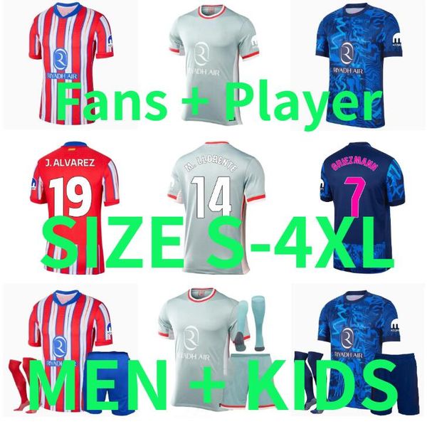 24 25 Atletico MadridS R.DE PAUL soccer jerseys 2024 2025 Player version KOKE J.ALVAREZ M.LLORENTE Sorloth Correa camiseta football shirts m