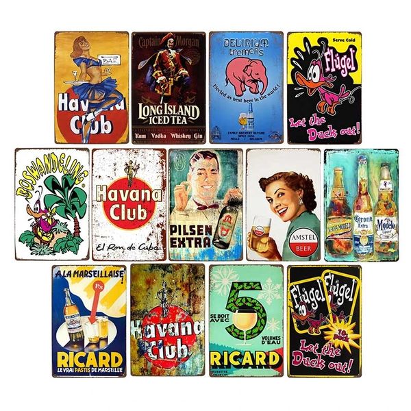 Beer Vintage Signs Tin Metal Retro Plates For Wall Bar Pub Club Cafe Art Plaque Decoration Home Decor 30X20cm W03