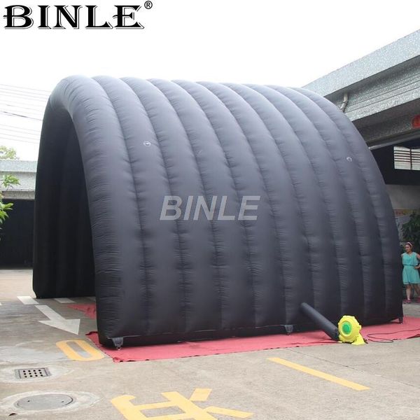 wholesale Custom made multifunctional giant black inflatable tunnel tent entrance stage cover marquee canopy for events