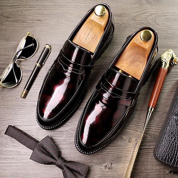 New Mens Loafers Leather Business Office Wedding Shoes Man Dress Shoes Wedding Moccasin Party Footwear oxfords shoes ghn78