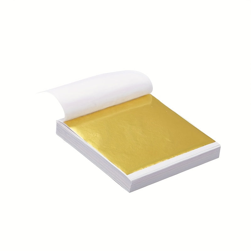 TEMU 100-500 Sheets Artistic Paper & Metal Foil Sheets - Vibrant Metallic Golden For Scrapbooking, Card Making, Diy Crafts - Premium Supplies,