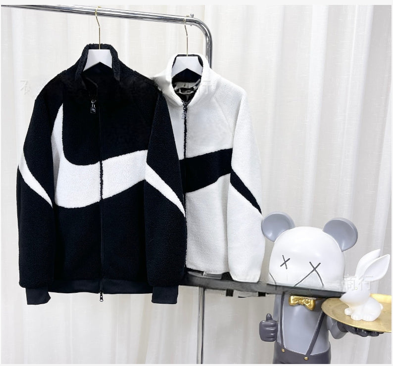 Designer Mens Jackets Winter stand collar lamb wool Reversible coat Men-Women Outerwear Casual Tops Warm