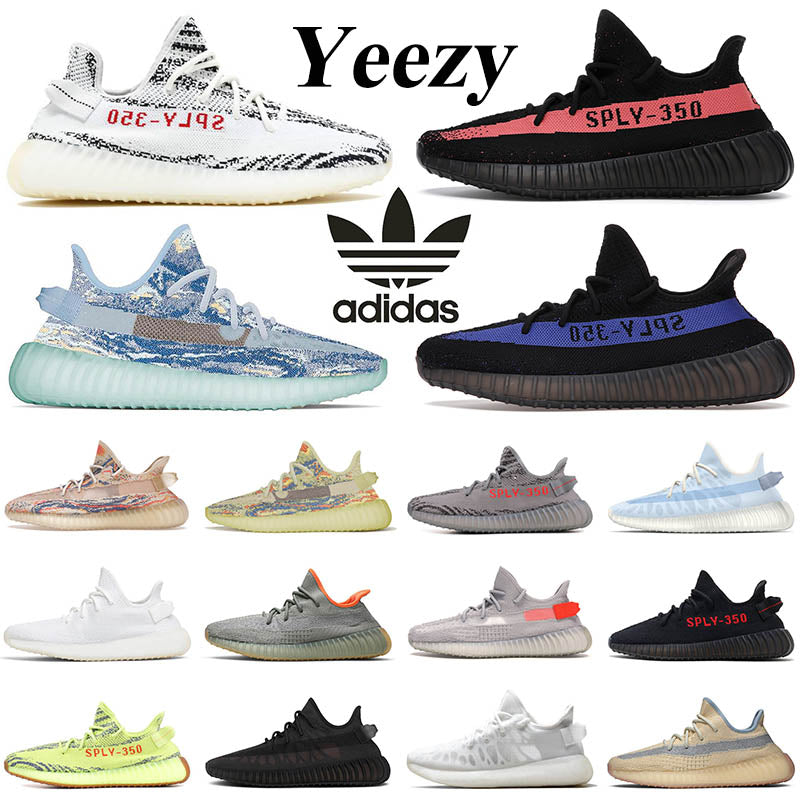Adidas Yeezy Boost 350 Running Shoes Fashion Mono Mist Clay Ice Dazzling Blue MX Blue Ash Stone Bone Zebra Triple White Womens Mens Sneakers Trainer