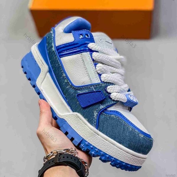 2024 Novos sapatos de grife masculinos luxuosos tênis LVSE feminino Moda Donkey Classic Impresso Casualshoes Triple White Pink Sky Blue Ablo