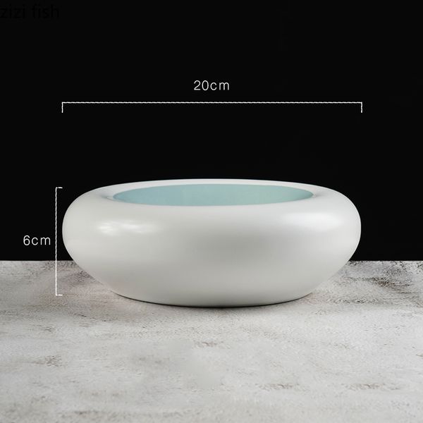 Ceramic Dinner Plate Round Tableware Soup Basin Pasta Dishes Creative Household Retro Snack Dessert Pastry Trays Vegetable Plate