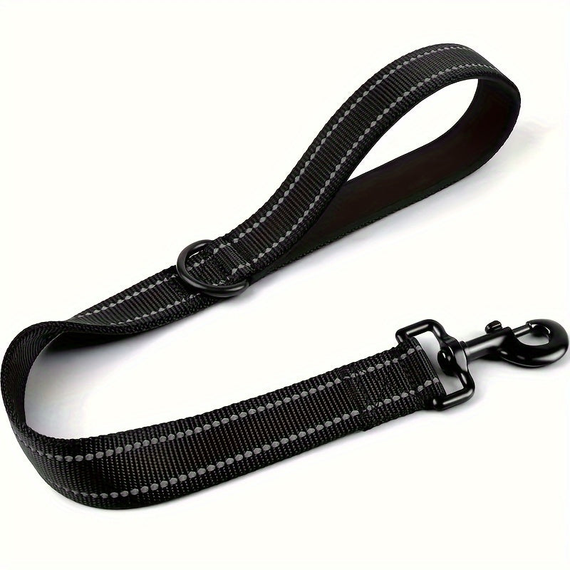 TEMU Heavy-duty Short Dog Leash With Padded Handle - Reflective, Durable Nylon For Training & Control - Ideal For Large & Medium Breeds