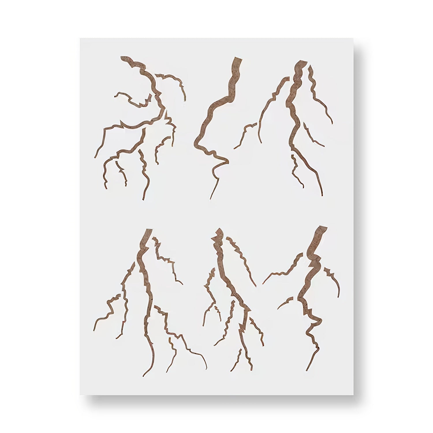 TEMU Of Reusable Lightning Stencil Templates, 11.7x8.3 Inches, Plastic Material For Painting On Walls, Furniture, Wood, And Canvas - Craft And Art