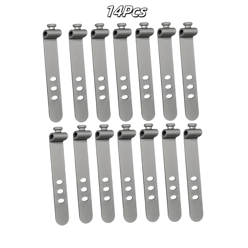TEMU 14pcs Silicone Cable Ties With 3-hole Design - Flexible, Portable & Durable For Data & Headphone Cables, Secure Hold For Home-office Use, Cable