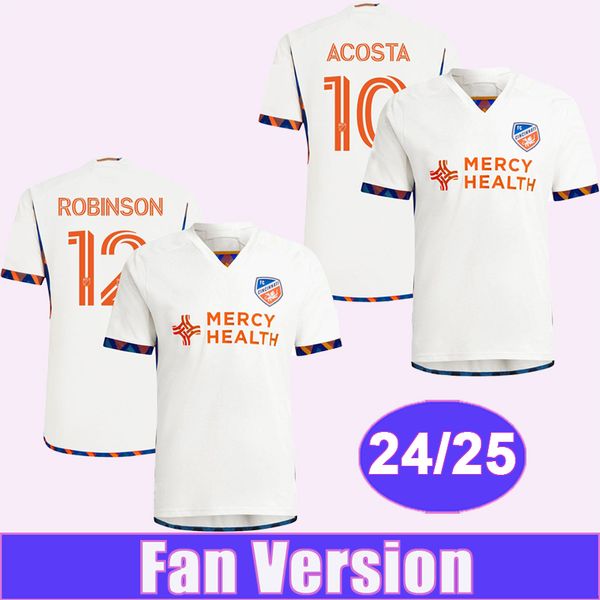 24 25 Cincinnati Mens Soccer Jerseys FOSTER KUBO JIMENEZ PINTO BOUPENDZA ACOSTA ROBINSON KELLER Away Football Shirts Short Sleeve