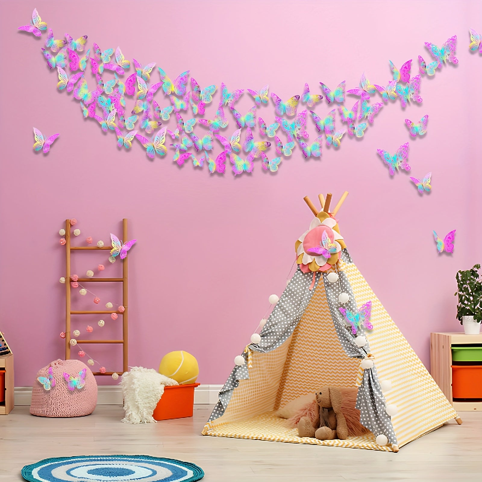 TEMU 3d Wall Decorations, Party Decorations - Reusable Removable Stickers For Room, Birthday And Cake Decorations, Peel And Stick, 3d Paper Stickers