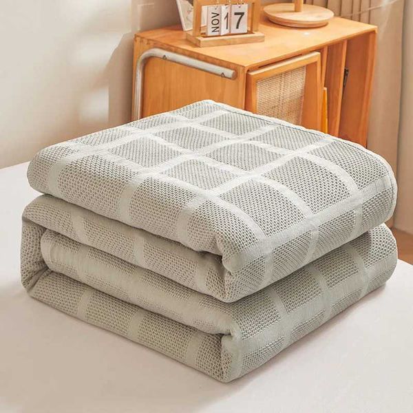 Cotton Blanket Waffle Plaid Gauze Bedspread for Double Queen King Bed Quilted Blankets Throw Sofa Bed Cover Winter Sheet BeddingC241216