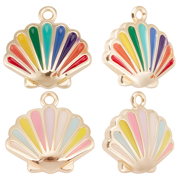 16 Stück 2 Farben Messing Emaille Charms