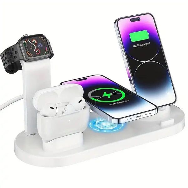 30W 3 in 1 Wireless Charger Stand Pad for iPhone 15 14 13 12 11 XR Apple Watch Por iWatch 8 7 6 Fast Charging Dock Station