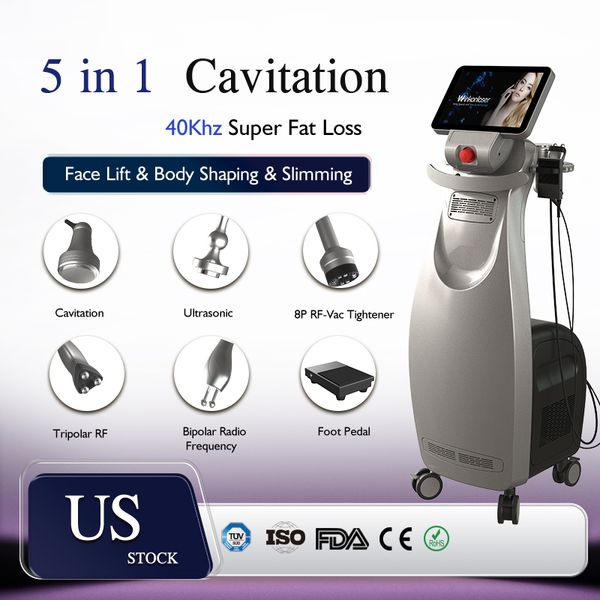 5 in BIO face lift weight loss machine vacuum 40k ultrasonic cavitation radio frequency skin tightening body shape