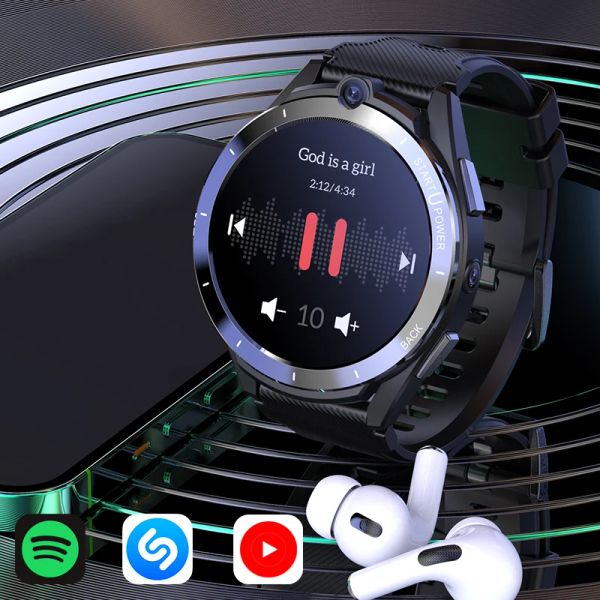 Ajeger 4G Net Smart Watch Men 6GB+128GB Android 11 Smartwatch Phone GPS Wifi Sports Dual Camera 900 mAh APP Download Video Call