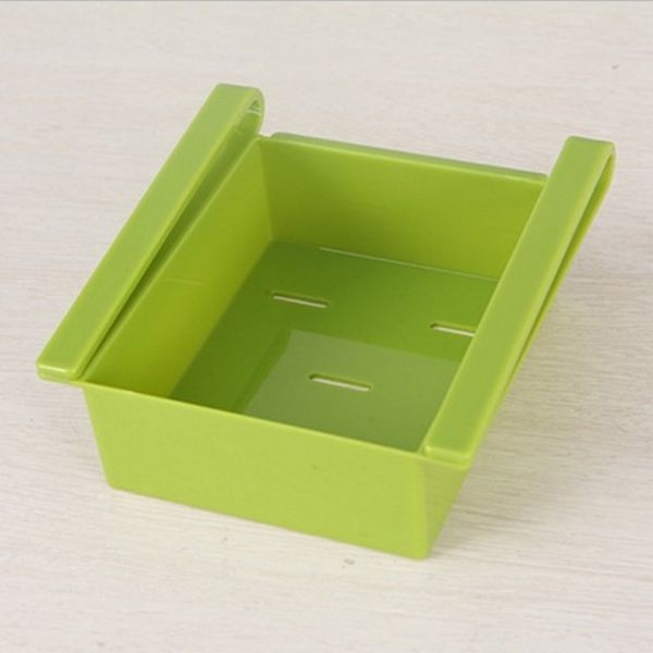 Newest Plastic Kitchen Refrigerator Storage Rack Fridge Freezer Shelf Holder Pull-out Drawer Organiser Space Saver Storage Box DHL