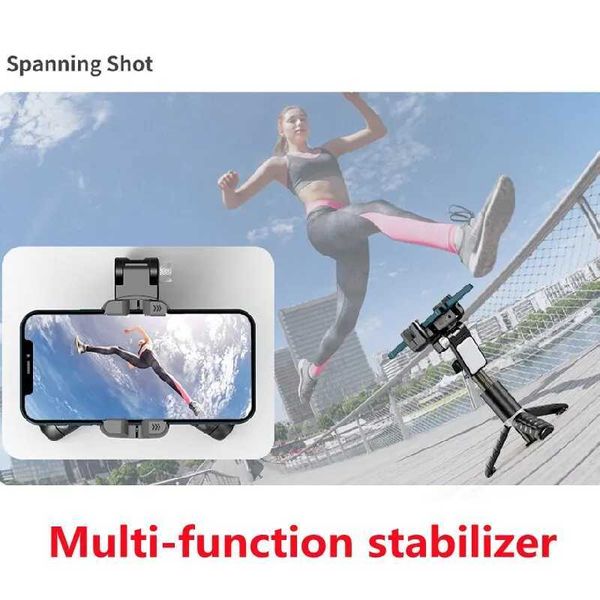 Tripods 360 Rotation Following Shooting Mode Stabilizer Selfie Stick Tripod Gimbal For iPhone Phone Smartphone Live Photography Y240615UJ9I