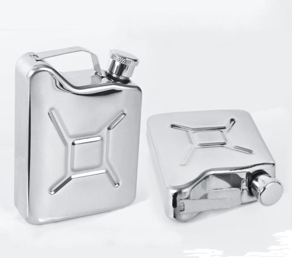 100pcs Practical 5oz Jerrycan Oil Liquor Hip Flask Wine Pot Glasses Stainless Steel Jerrican Fuel Petrol Gasoline Can SN80