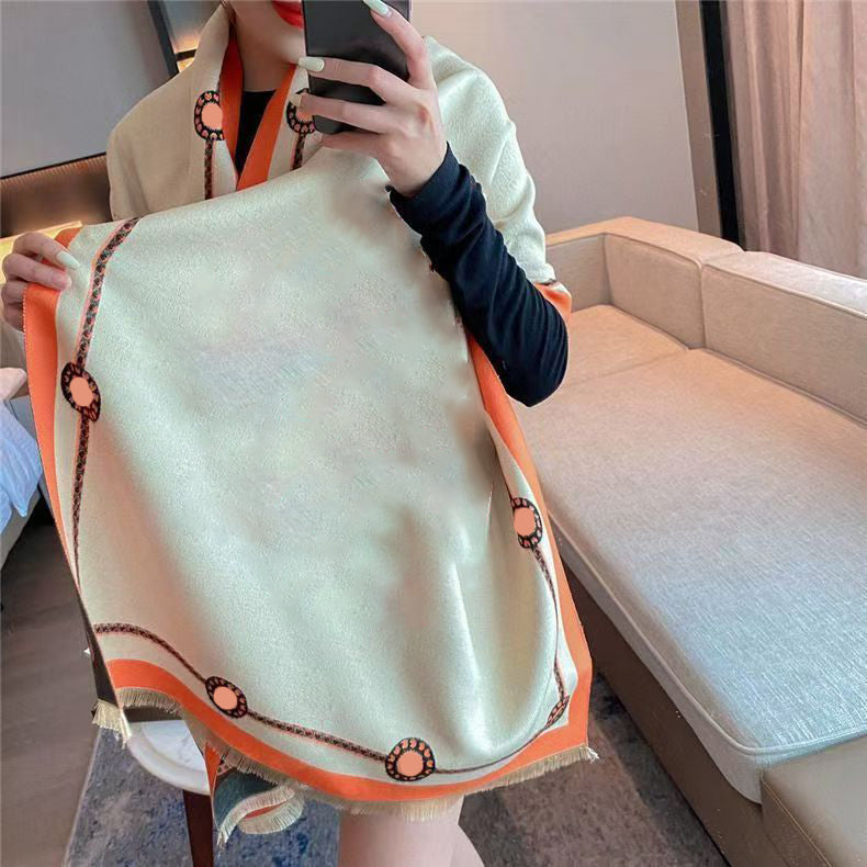 Stylish Women Shawl Cashmere Scarf Full Letter Printed Scarves Soft Touch Warm Wraps With Tags Autumn Winter Long Shawls For Wife