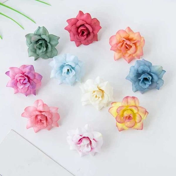 20pcs Silk Small Mticolor Rose For Christmas Decoration Wedding He Living Ro bonsai vase Accessory Artificial FlowersT250118
